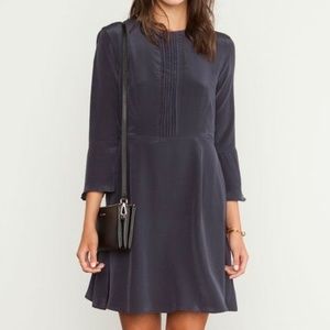 Amour Vert Navy Silk Davina Dress